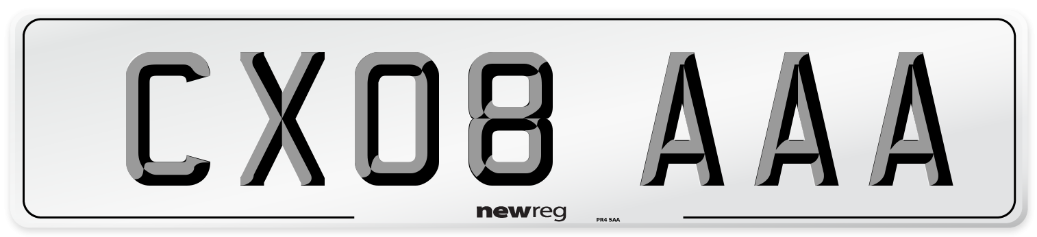 CX08 AAA Number Plate from New Reg